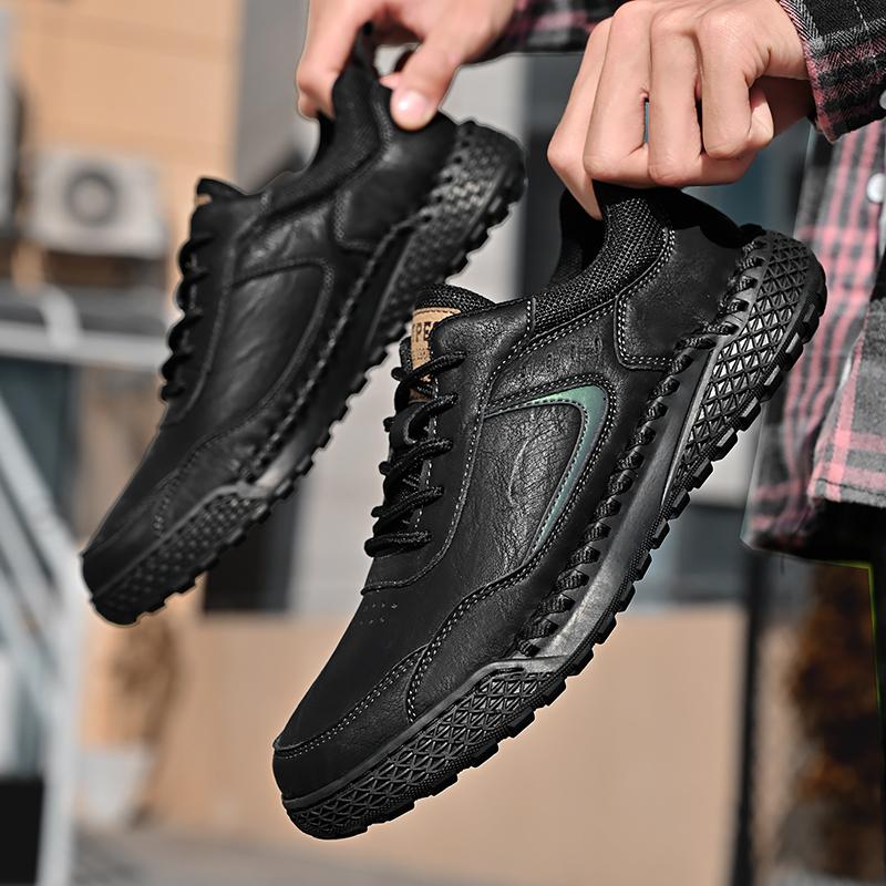 Повседневная походная обувь ручной работы, модная мужская обувь на плоской подошве, удобная модная повседневная мужская обувь