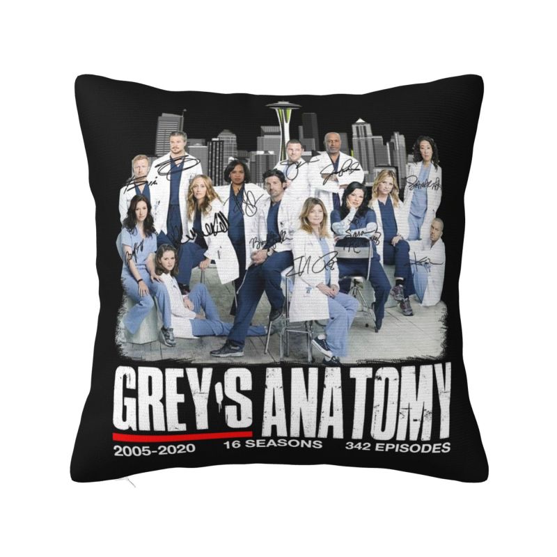 Custom Greys Anatomy Cartoon Collage Nordic Pillow Cover Decoration Car Cushion