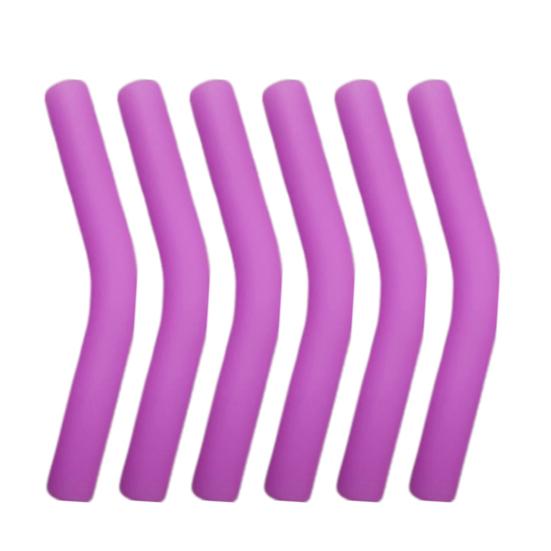 6Pcs Silicone Straw Tips Flexible Reusable Food Grade Straw Covers Elbow Straw Replacement Tip for Hydraflow Stainless Steel Straws