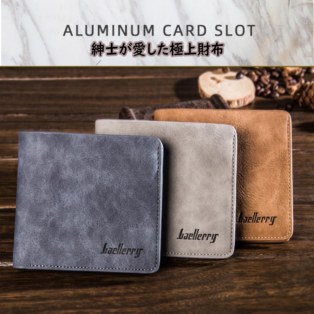 Luxury Compact Wallet Thick Thin Stylish Large Capacity Leather Card Case Coin Purse Business Gift Comes with Exclusive Case [YaPanda] Men's 1.2cm