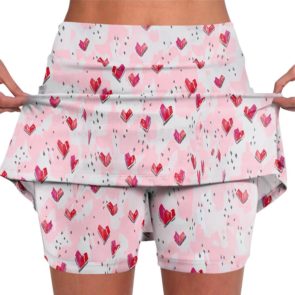 Elastic Yoga Culottes For Women Print Athletic Shorts Lightweight High Waist Skinny Solid Joggers