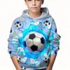 Child Fashion Football 3D Printed Boys Casual Hooded Pullover Long Sleeve Sweatshirt For Spring Autumn Kids Hoodie Tops Clothing