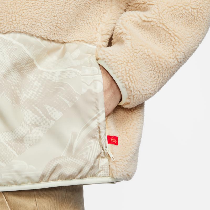 Nike FW23 Dragon Year CNY Series Color-block Pocket Zip Fleece Jacket Men Upperwear Beach-White FZ6194-126