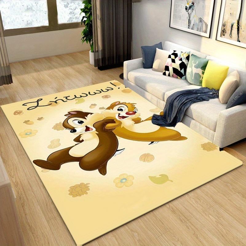 1pc Chip and Dale Pattern Area Rug Soft Flannel Floor Mat for Living Room,Office,Bedroom and Carpet,Sofa Coffee Table Floor Mat