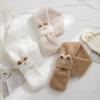 Cute Bear Female Cross Warm Neck Cover Rabbit Fur Scarf Men And Women Winter Thickened Plush Scarf Soft