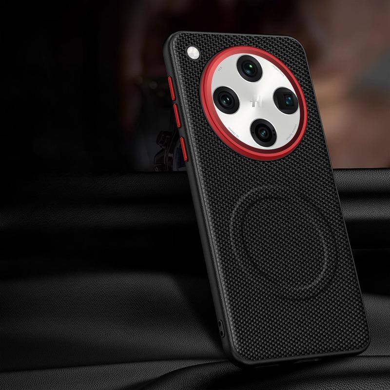 For OPPO Find X8 Ultra X8s X8 Pro Case Magnetic Soft TPU+Nylon Woven Leather Back Anti-Fingerprint Cover