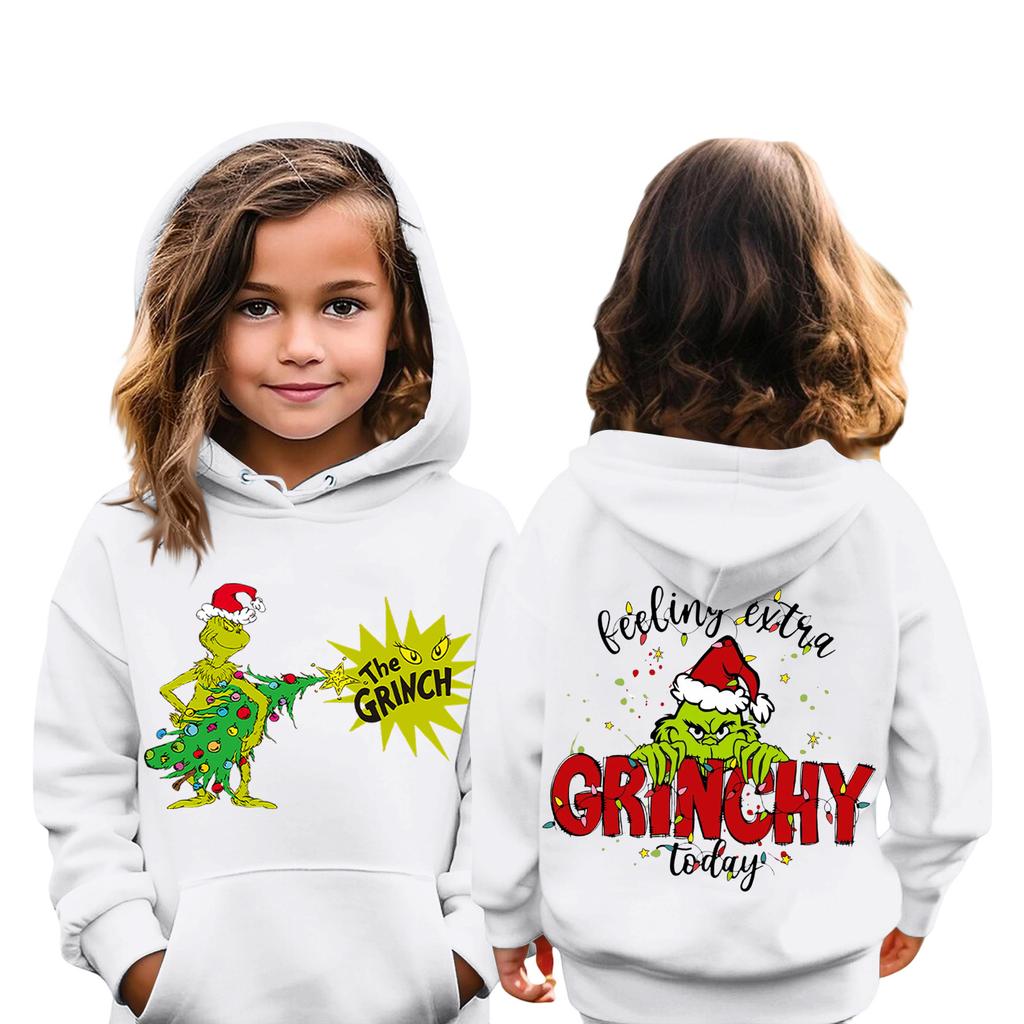 Рождественская детская толстовка с длинным рукавом, легкая повседневная толстовка с капюшоном, свободная, удобная детская толстовка