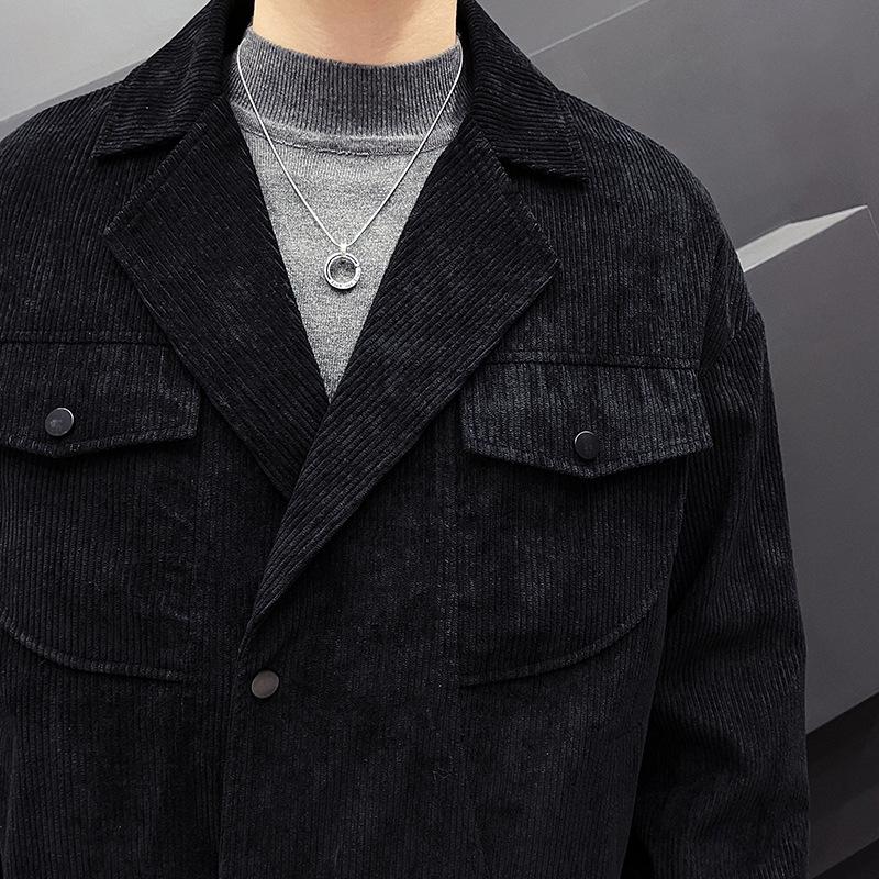 Autumn Men's Long-sleeved Jacket Jacket Korean Version of Casual Slim Tooling Slim Fashion Trend Corduroy Jacket