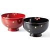 Set of 2 Lacquerware Dishwasher Made In Japan J-kitchens Bowls, Hand-Painted, Safe, PID-529296,