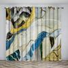 2pcs Modern Abstract Art Marble Textured Geometric Print Drape RodPocket Curtain Semi Blackout Curtains For Living Room Bedroom