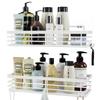 Orimade Bathroom Strong Adhesive Stainless Steel Shower Bathroom Storage Wall Hanging 2 Tier Type 2 Tier Rack, Fixed, Rack, Shelf, (02-White, Type)