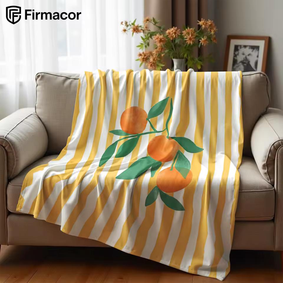 Orange Citrus Ultra Soft Sherpa Fleece Blanket Fluffy Warm Halloween Cozy Throw for Sofa Couch Bedroom Gift All season