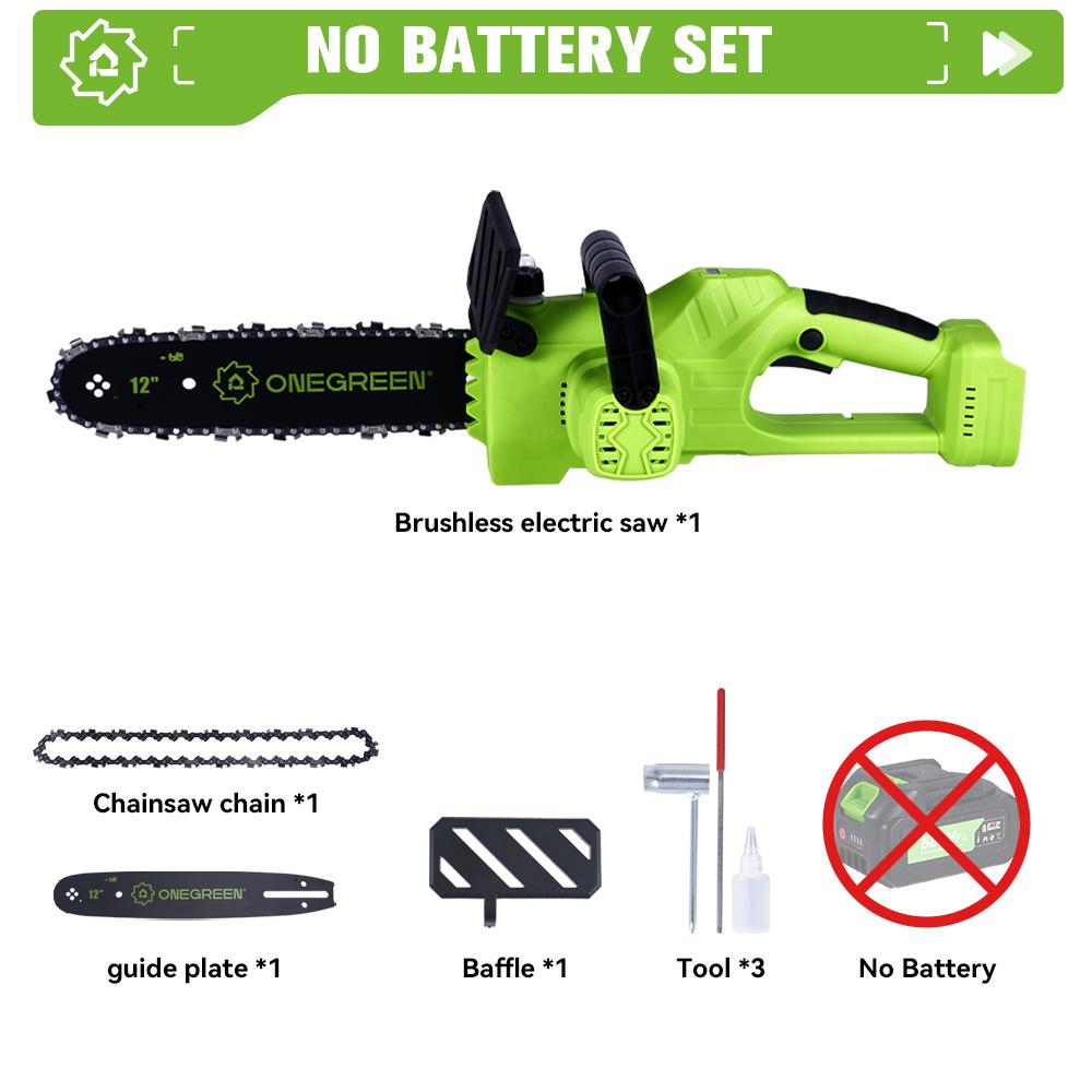 ONEGREEN 6000 Вт 12 дюймов бесщеточная электрическая цепная пила аккумуляторная пила садовый деревообрабатывающий электроинструмент для Makita 18 В аккумулятор