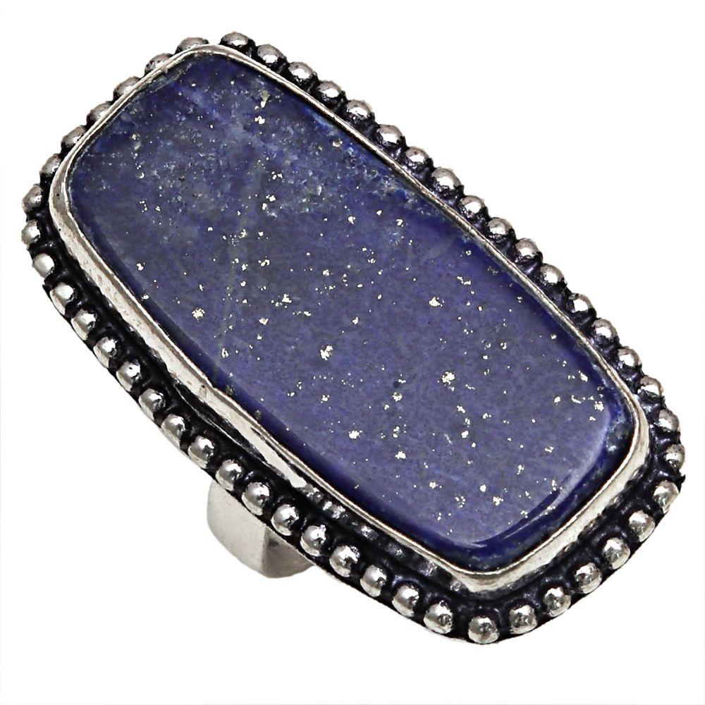 Серебряные украшения ручной работы с драгоценным камнем лазурит "8"