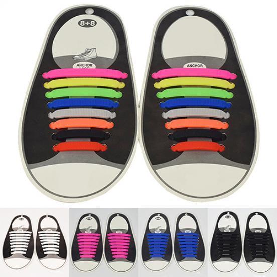 Sport Men 16pcs/set Elastic Multicolor Teen Women Silicone Shoelaces Boys Girls  Supply