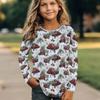 Kids Crew Neck Long Sleeve T‑Shirt, Playful Style 3D Print Casual Loose Halloween Party Daily Wear Tops for Children