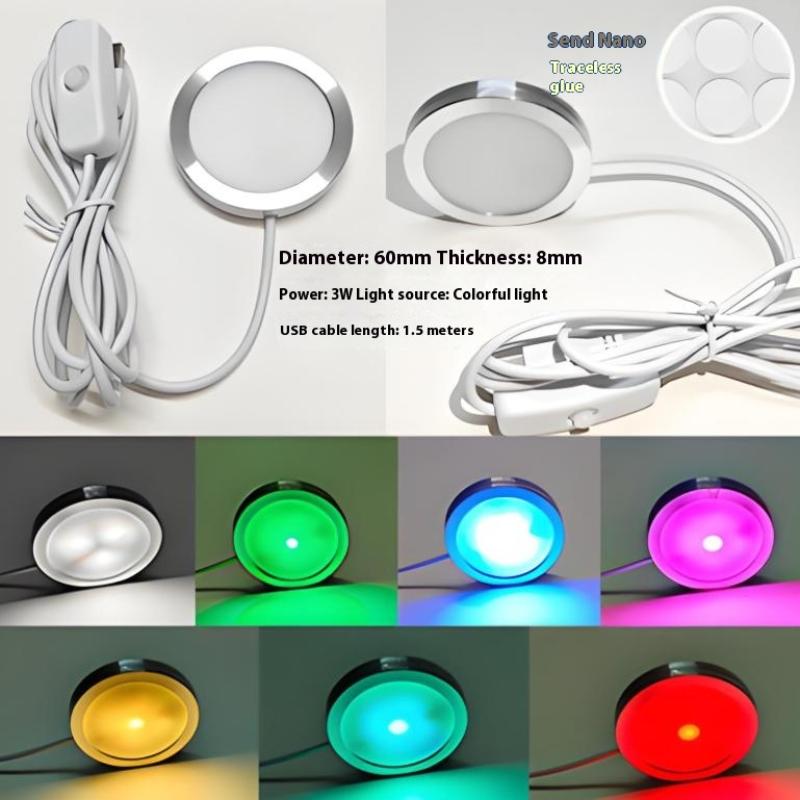 USB Круглая Ультратонкая Лампа из Алюминиевого Сплава 5 В Аксессуары для 3D-принтера Светодиодные Детали DIY Модель Теплый Белый/Многоцветный