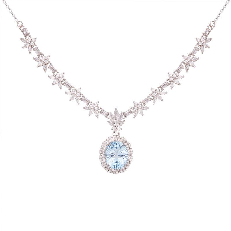 Натуральный Топаз Цитрин Аметист Подвеска Ожерелье Женское S925 Стерлинговое Серебро Цветной Набор Сокровищ Цепочка Ювелирные изделия