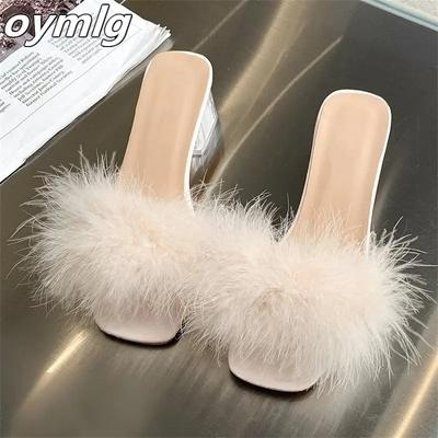 Женские тапочки, лето 2021, новые модные босоножки на шпильке с открытым носком на высоком каблуке Zapatillas Mujer Casa Sapatos Femininos