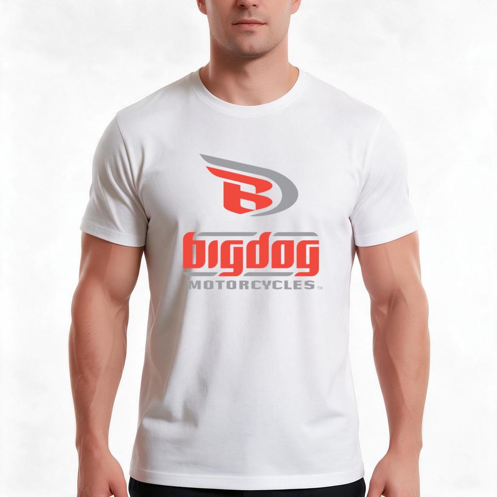 Big Dog Motorcycle Tshirt Summer Casual Cotton Tee Oversized Streetwear Tops Vintage Graphic Print Loose Fit Short Sleeve