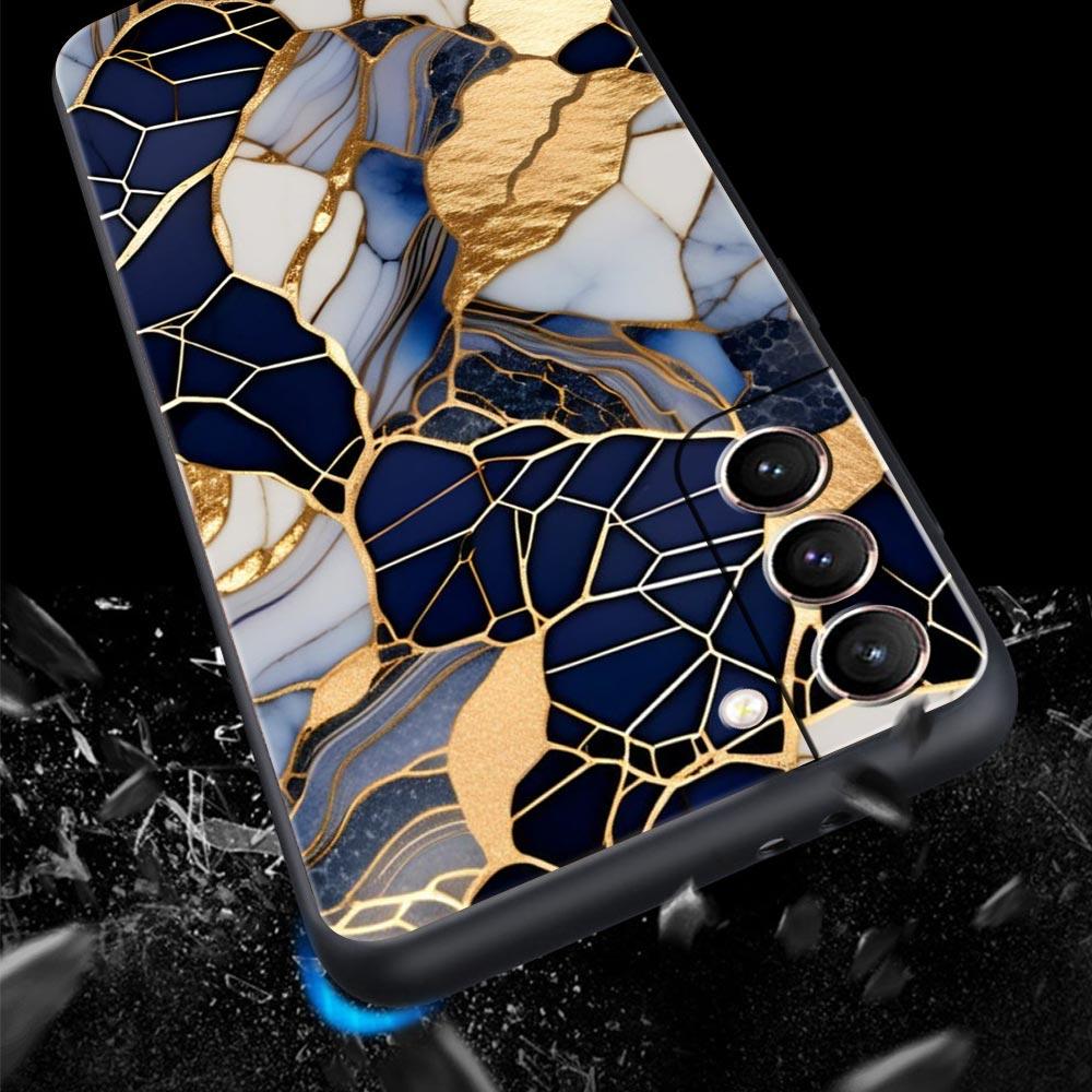 Акварельный мраморный чехол для телефона для Samsung Galaxy S26 Ultra S25 Plus S24 FE S23 S22 5G S21 S20 Черный мягкий