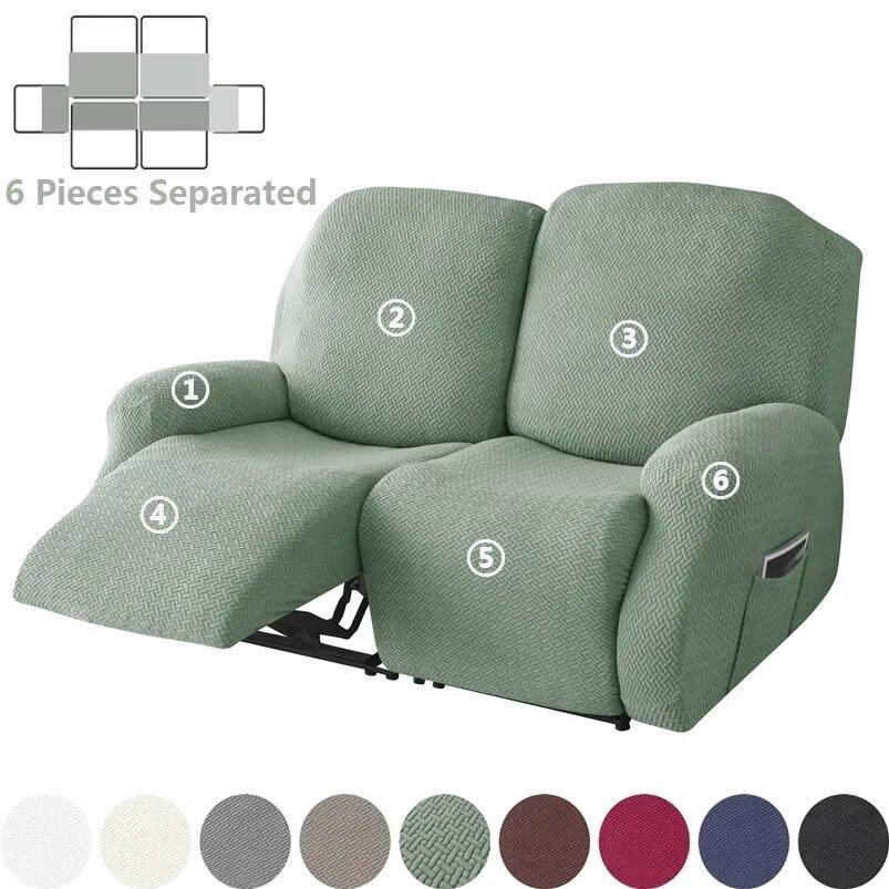 1/2/3 Seater Jacquard Recliner Sofa Cover Stretch Solid Color Armchair Covers Living Room Lazy Boy Couch Slipcovers Funda Sofa