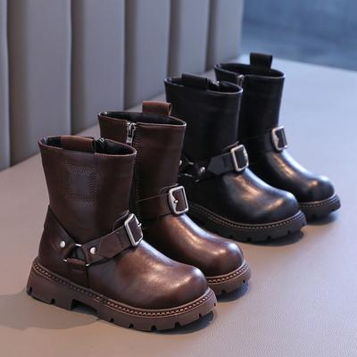 Новые ботинки средние детские теплые кожаные ботинки