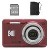 Kodak FZ55 Rechargeable Compact Digital Camera (Red, SD Card and Pouch Set)
