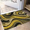 1pc, 2D Flat Printing, Starry Vortex Pattern Indoor Floor Mat, Black And Yellow Abstract Design Hallway Rug, Doorway Entrance Carpet, Non-Slip And Mac