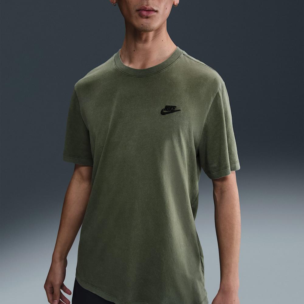 Nike Мягкая Удобная Модная Универсальная Футболка с Коротким Рукавом Мужские Топы Оливково-Зеленая HJ0733-222