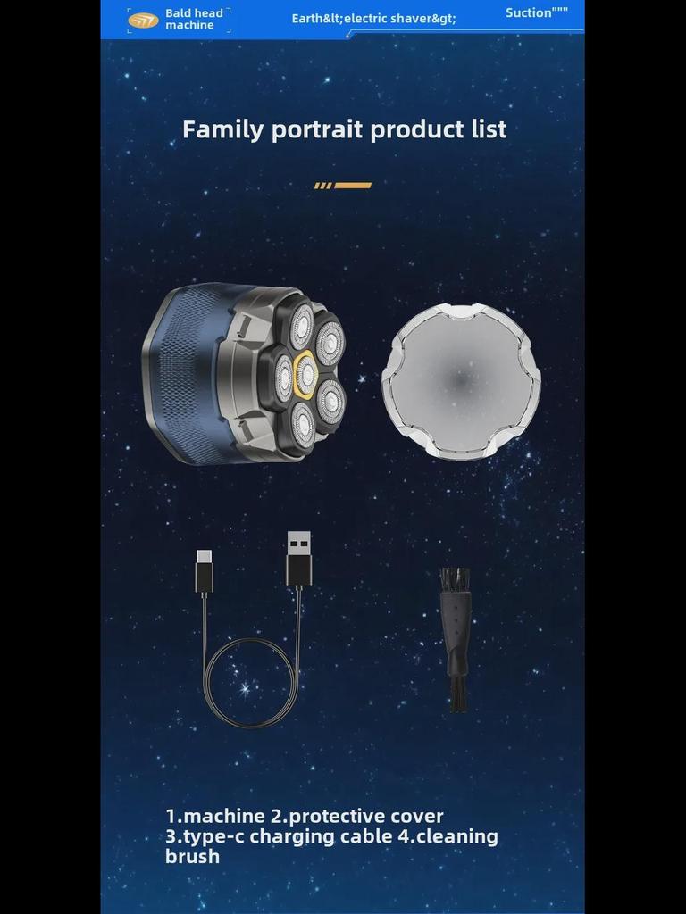 Magnetic Six-Blade Balding Device for Full-Body Use