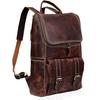 Full Grain Leather Backpack for Men - 17 Inch Laptop Bag - Vintage Travel Rucksack - Casual Daypack for Womens
