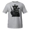 Black White Cowboy Black Bear Rifle Unique Short-Sleeve Unisex Graphic T-Shirt