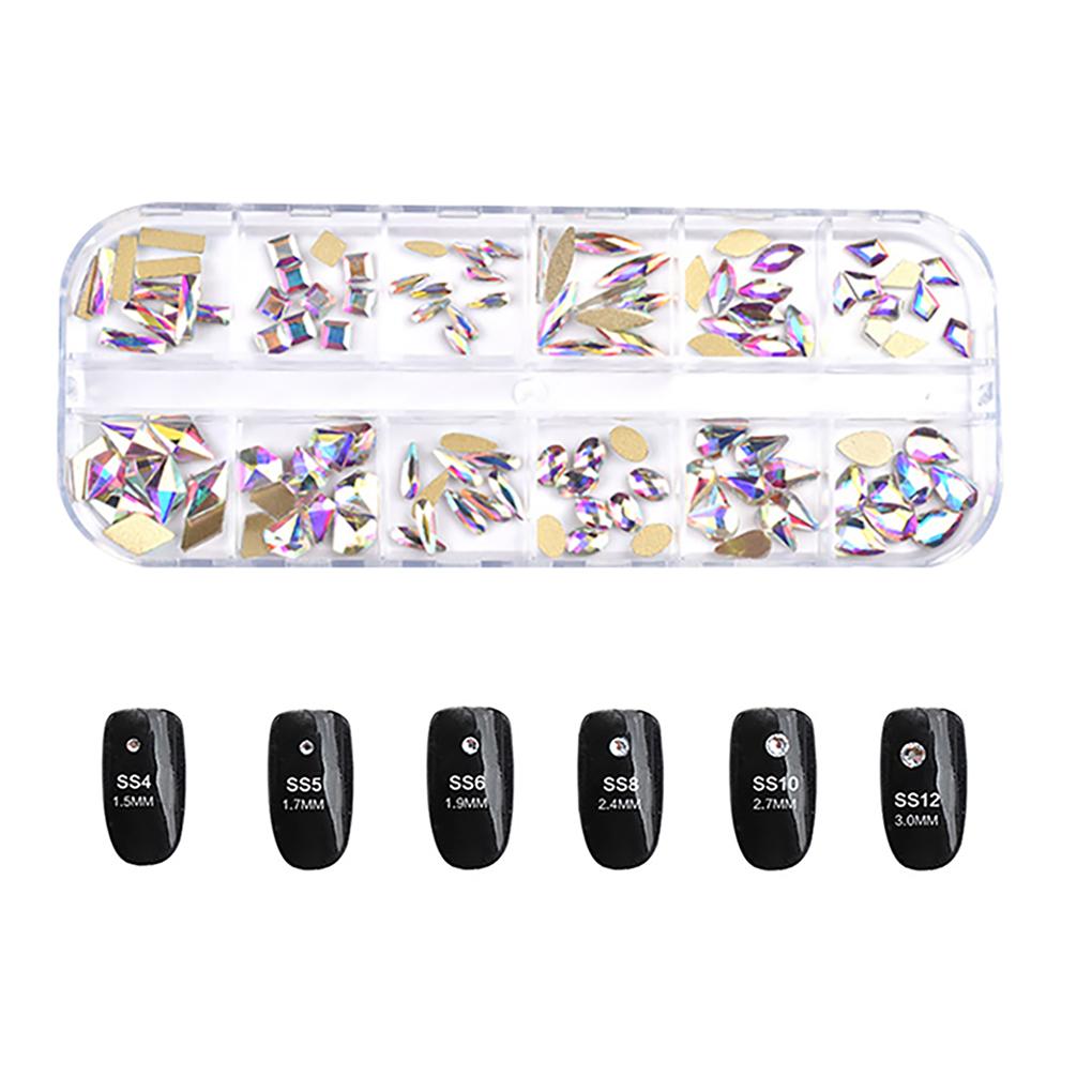 Неправильные круглые сверла коробка набор смешивание цветных стразов пинцет ручка для сбора DIY маникюрные художественные инструменты