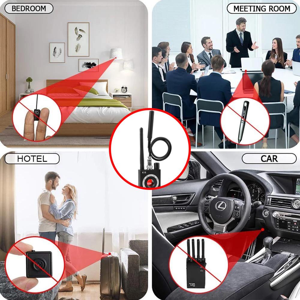 Беспроводная камера детектора K18 GSM аудио анти-жучок искатель сигнала GPS объектив RF трекер обнаружение 1 МГц-6,5 ГГц многофункциональная анти-камера