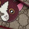 Gucci Double G Logo Cat Detail Coated Fabric Mini Shoulder Bag Women shoulder bag Deep-Red Brown 818764-FAEEP-8574