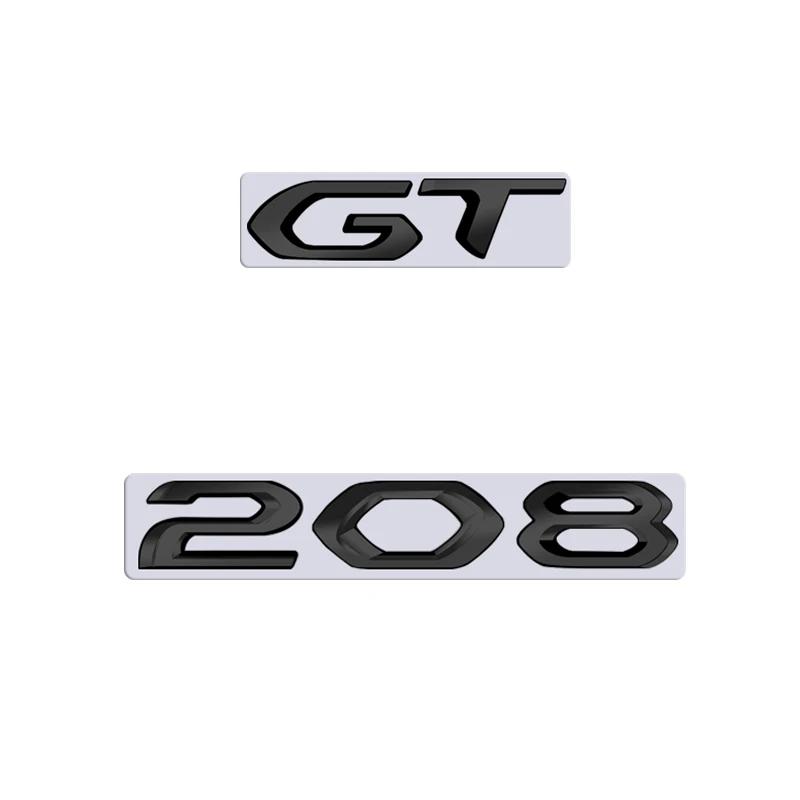 For Peugeot 208 GT Car 3D Metal Letters Logo Badge Decals Sticker Car Auto Rear Trunk Alphabet Emblem Styling Stickers