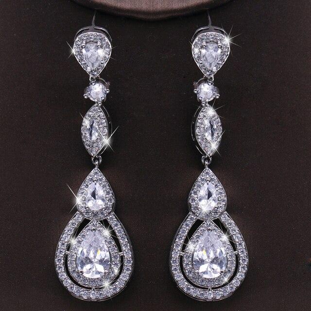 Роскошные женские серьги-капли с цветочным листом и цирконием, длинные серьги для свадебной вечеринки в Дубае, ювелирные изделия в подарок