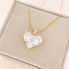 Necklace does not fade, women's summer love zircon new fashion necklace, versatile titanium steel necklace, advanced sense collarbone chain