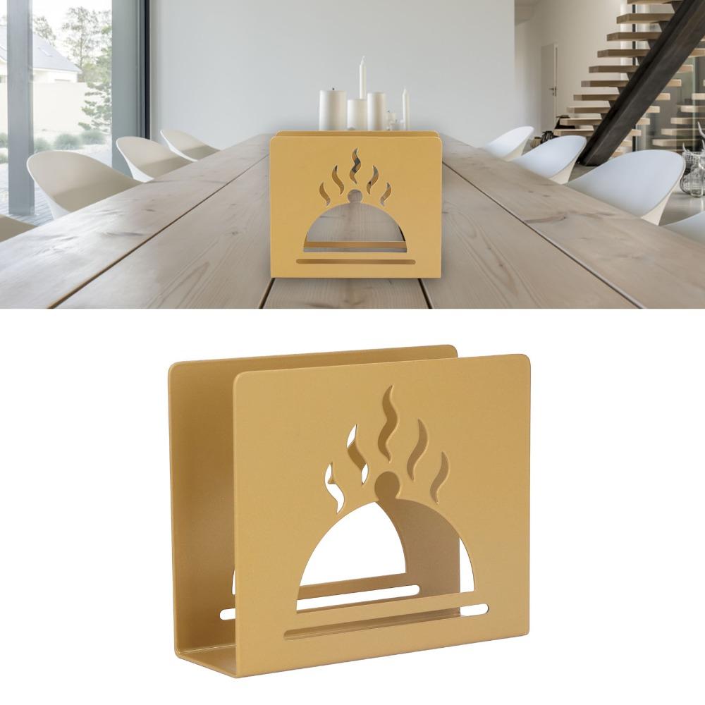2PCS Hollow Pattern Paper Napkin Holder Gold Tissue Napkin Holder For Hotel