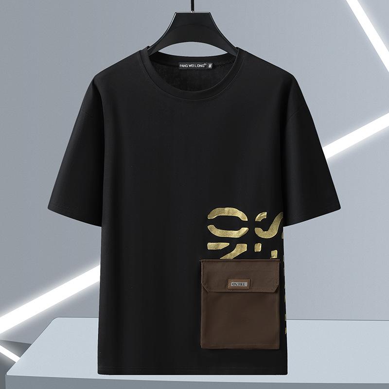 10XL12XL Плюс Размер Летняя мужская футболка с короткими рукавами Свободный Большой размер Напечатанный круглый вырез с короткими рукавами