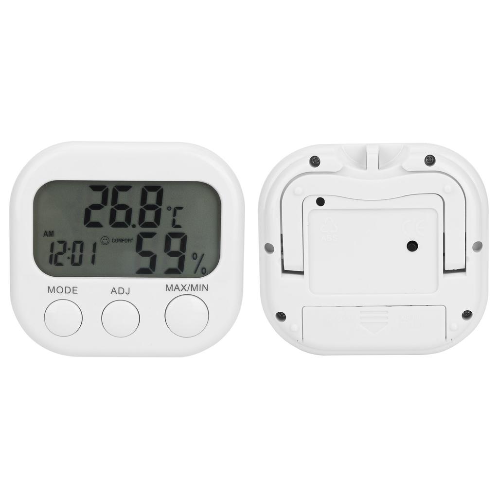 ThermoHygrometer Portable Digital Hygrometer Indoor Home Thermometer Alarm Clock