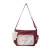 2025 College style versatile class loading book simple large capacity lightweight leisure bag female transparent bar shoulder pain bag