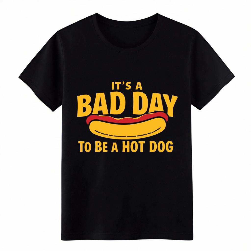 Unisex It's a Bad Day to Be a Hot Dog Vintage Tee Funny Food Pun Graphic T-Shirt