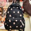 Simple Butterfly Bow And Cartoon Bear Pattern Student Backpack For Casual Travel