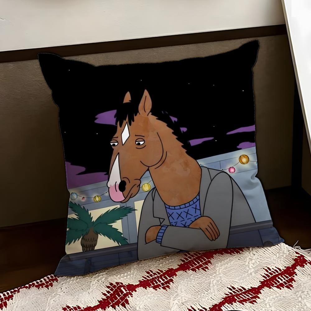 BBoJack Horseman Cushion Cover Reversible Soft Durable Pillow Cover Home Car MultiScene Use for Daily Comfort