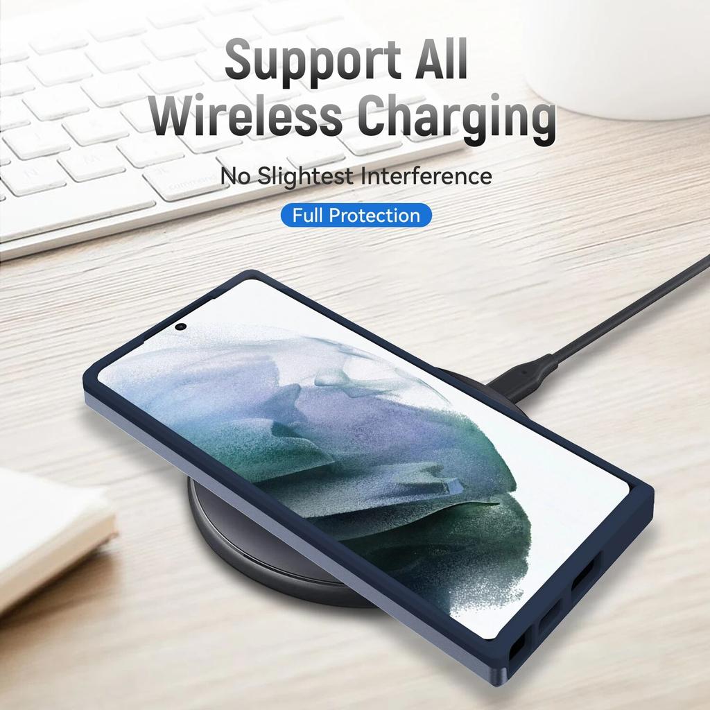 Чехол с защитой от отпечатков пальцев для Samsung Galaxy S24 Ultra S22 Plus S21 FE S20 S23 5G, нескользящий сверхпрочный защитный чехол