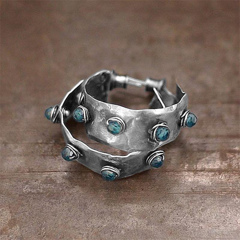 Модные женские серьги-кольца геометрической формы, античное серебро, универсальные аксессуары, повседневная одежда, женские серьги, ювелирные изделия