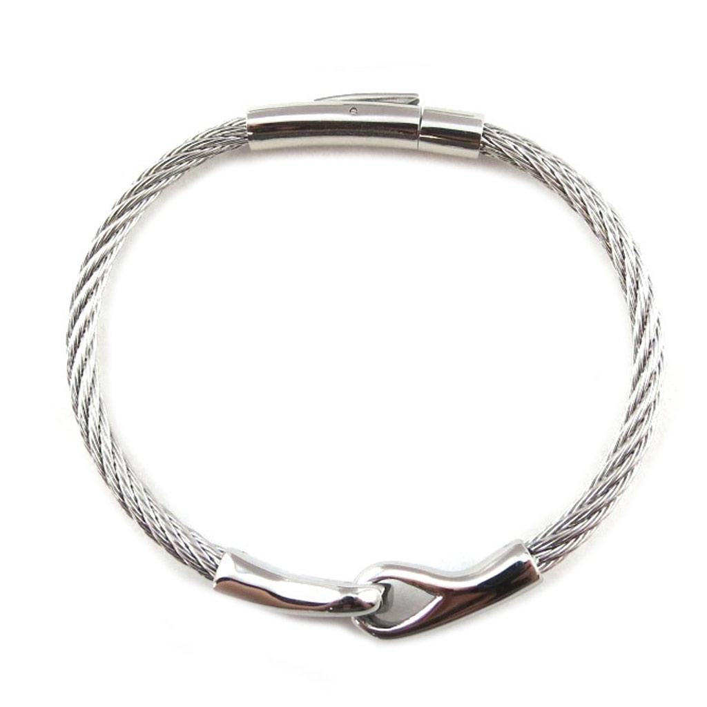 Les Trésors De Lily [N6963] - Silver 'Peaceful' Steel Bracelet