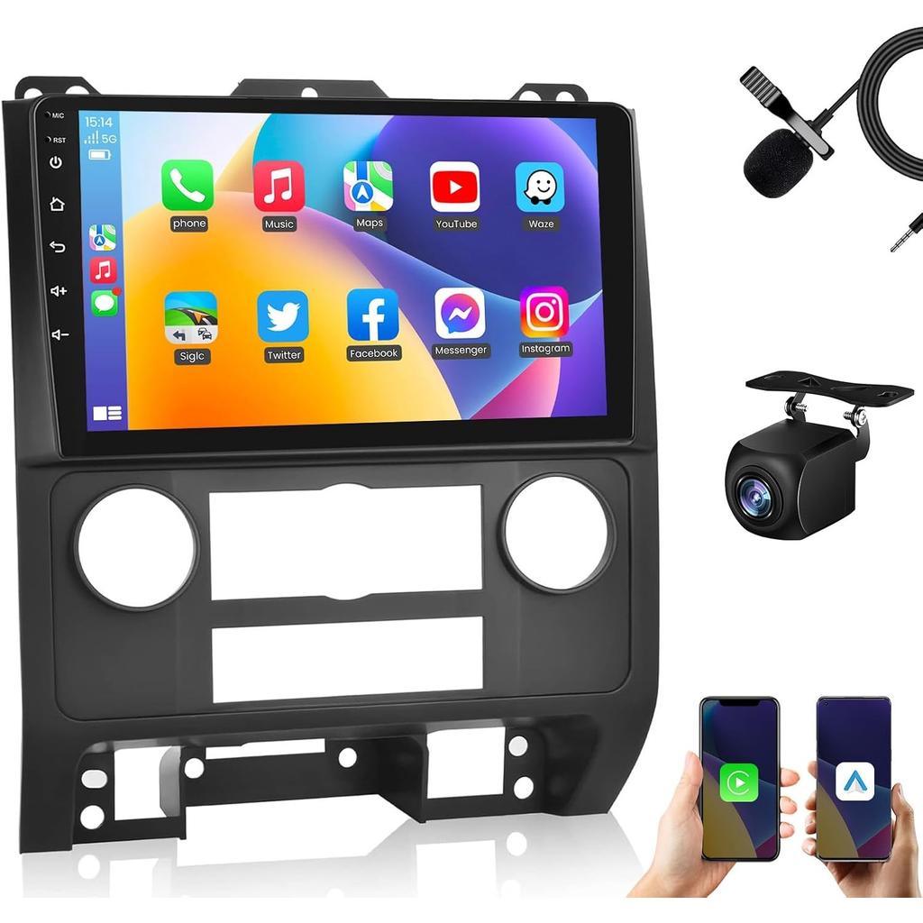 Android 12 Smart Car Radio For Ford Escape 2007 - 2012 GPS Video Multimedia Stereo Auto Player Carplay No 2din DVD BT